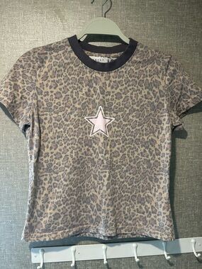 Y2K Leopard Print Star Tee
